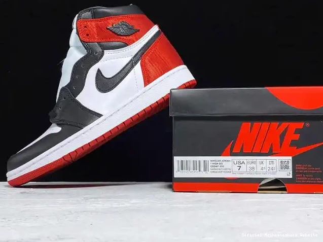 Official Maikesneakers 1 Satin Jordan High Air Black CD0461-016 Retro Toe 0531
